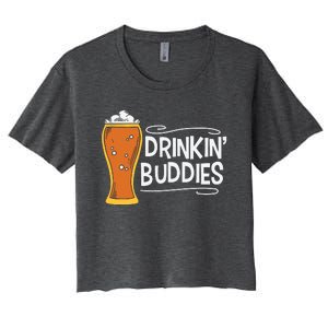 Drinkin Buddies Beer Funny Drinking St Patricks Day Women's Crop Top Tee