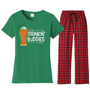 Drinkin Buddies Beer Funny Drinking St Patricks Day Women's Flannel Pajama Set