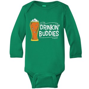 Drinkin Buddies Beer Funny Drinking St Patricks Day Baby Long Sleeve Bodysuit