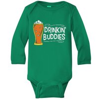 Drinkin Buddies Beer Funny Drinking St Patricks Day Baby Long Sleeve Bodysuit