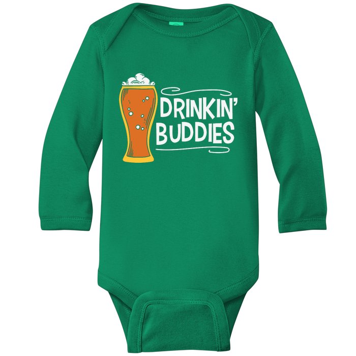 Drinkin Buddies Beer Funny Drinking St Patricks Day Baby Long Sleeve Bodysuit