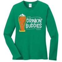 Drinkin Buddies Beer Funny Drinking St Patricks Day Ladies Long Sleeve Shirt