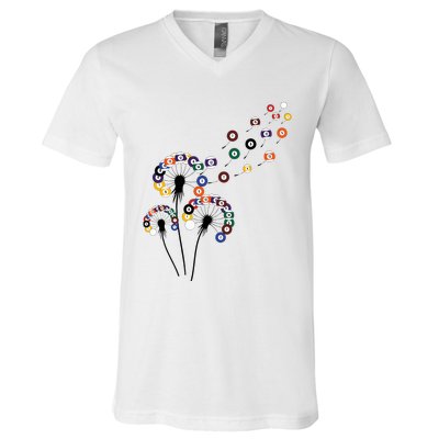 Dandelion Billiard Billiard Player V-Neck T-Shirt