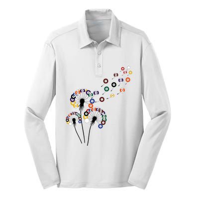 Dandelion Billiard Billiard Player Silk Touch Performance Long Sleeve Polo