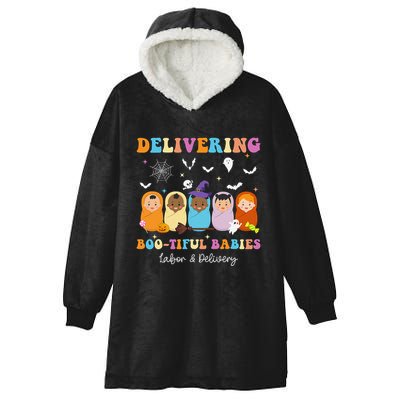 Delivering Bootiful Babies Halloween Labor & Delivery Nurse Hooded Wearable Blanket