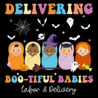 Delivering Bootiful Babies Halloween Labor & Delivery Nurse 16 in Basic Backpack