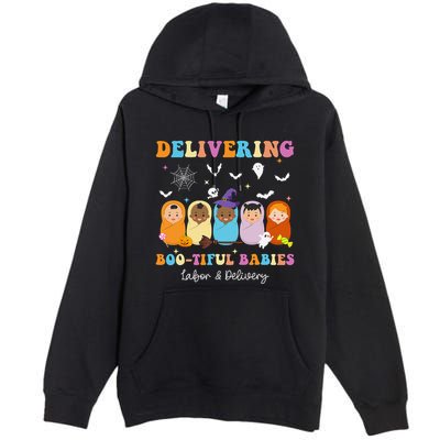 Delivering Bootiful Babies Halloween Labor & Delivery Nurse Premium Pullover Hoodie