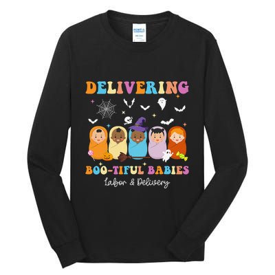 Delivering Bootiful Babies Halloween Labor & Delivery Nurse Tall Long Sleeve T-Shirt
