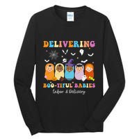 Delivering Bootiful Babies Halloween Labor & Delivery Nurse Tall Long Sleeve T-Shirt