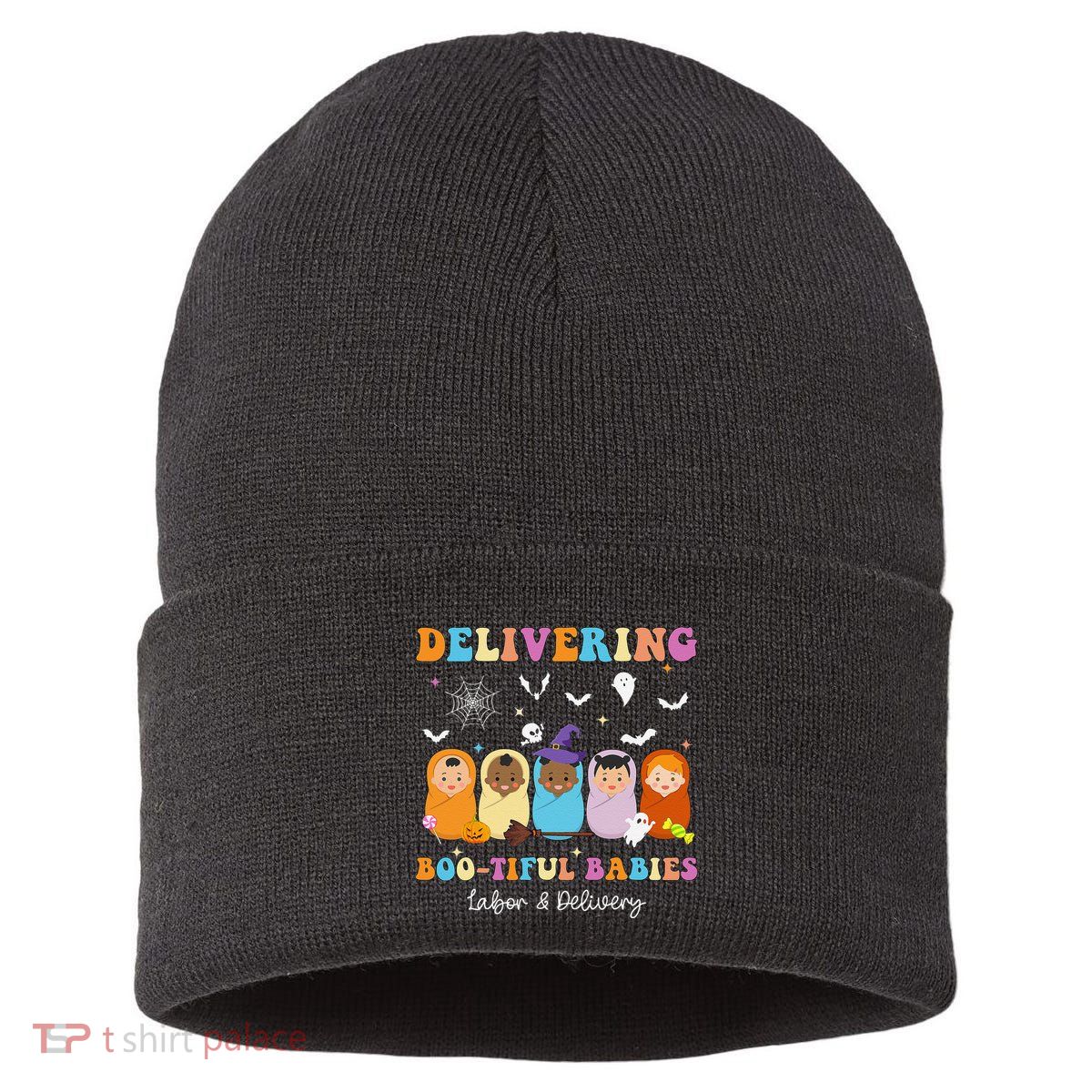 Delivering Bootiful Babies Halloween Labor & Delivery Nurse Sustainable Knit Beanie
