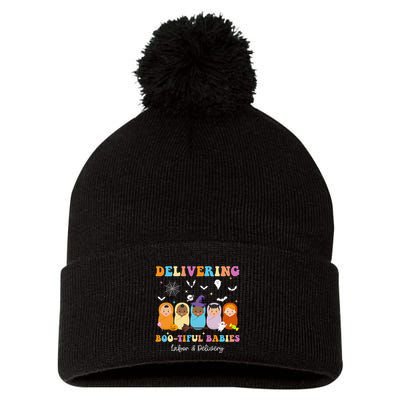 Delivering Bootiful Babies Halloween Labor & Delivery Nurse Pom Pom 12in Knit Beanie