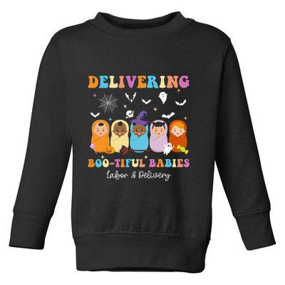 Delivering Bootiful Babies Halloween Labor & Delivery Nurse Toddler Sweatshirt