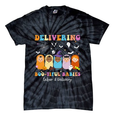 Delivering Bootiful Babies Halloween Labor & Delivery Nurse Tie-Dye T-Shirt