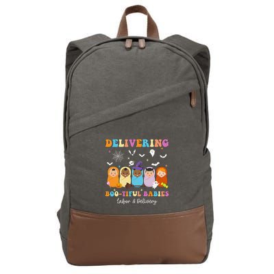 Delivering Bootiful Babies Halloween Labor & Delivery Nurse Cotton Canvas Backpack
