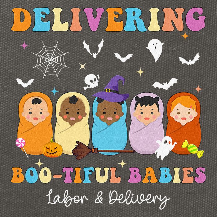 Delivering Bootiful Babies Halloween Labor & Delivery Nurse Cotton Canvas Backpack