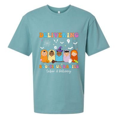 Delivering Bootiful Babies Halloween Labor & Delivery Nurse Sueded Cloud Jersey T-Shirt