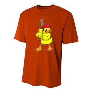 Duck Baseball Baseball Bat Sports Gift Youth Performance Sprint T-Shirt