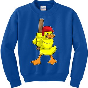 Duck Baseball Baseball Bat Sports Gift Kids Sweatshirt