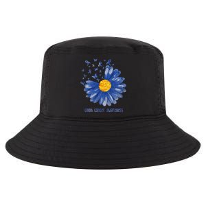 Daisy Butterfly Blue Ribbon Colon Cancer Awareness Cool Gift Cool Comfort Performance Bucket Hat