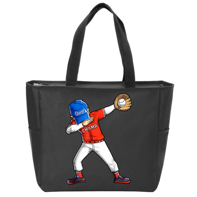 Dabbing Baseball Boys Catcher Pitcher Baseball Zip Tote Bag