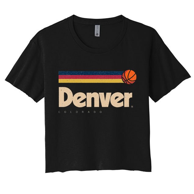Denver Basketball BBall City Colorado Retro Denver Crop Top