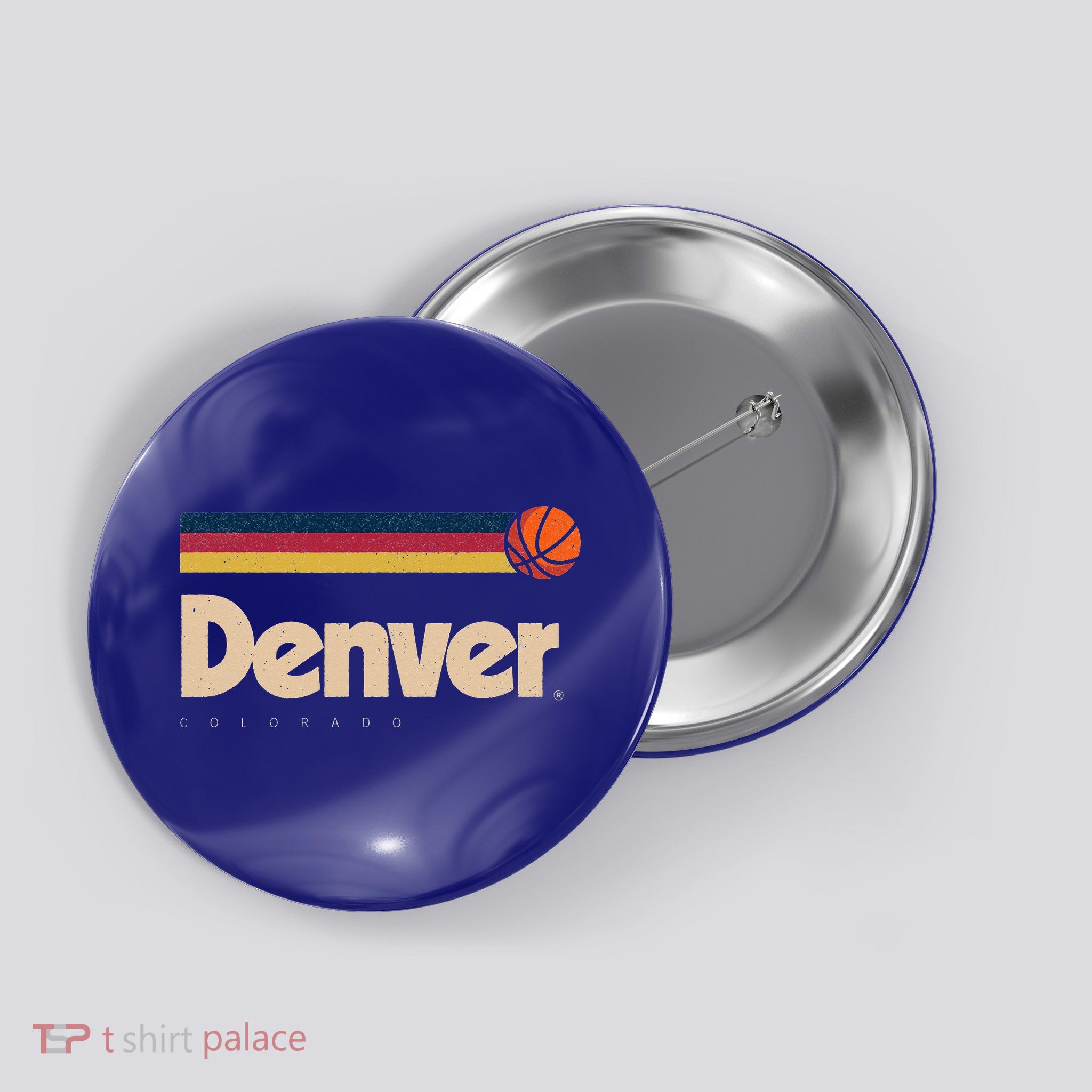 Denver Basketball BBall City Colorado Retro Denver Button