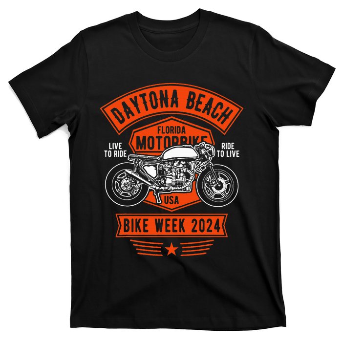 Daytona Beach Bike Week 2024 Retro Motorcycle T-Shirt