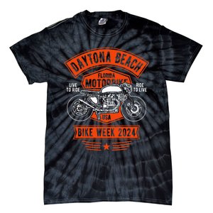 Daytona Beach Bike Week 2024 Retro Motorcycle Tie-Dye T-Shirt