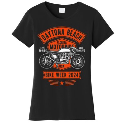 Daytona Beach Bike Week 2024 Retro Motorcycle Women's T-Shirt