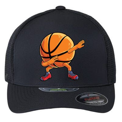 Dabbing Basketball Ball Funny Men Women Sports Player Flexfit Unipanel Trucker Cap