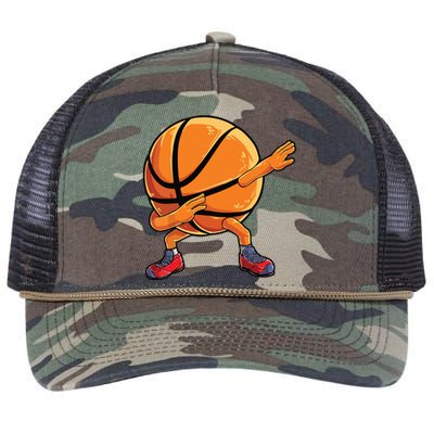 Dabbing Basketball Ball Funny Men Women Sports Player Retro Rope Trucker Hat Cap