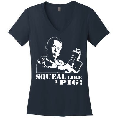 DELIVERANCE BANJO BOY SQUEAL LIKE A PIG Women's V-Neck T-Shirt