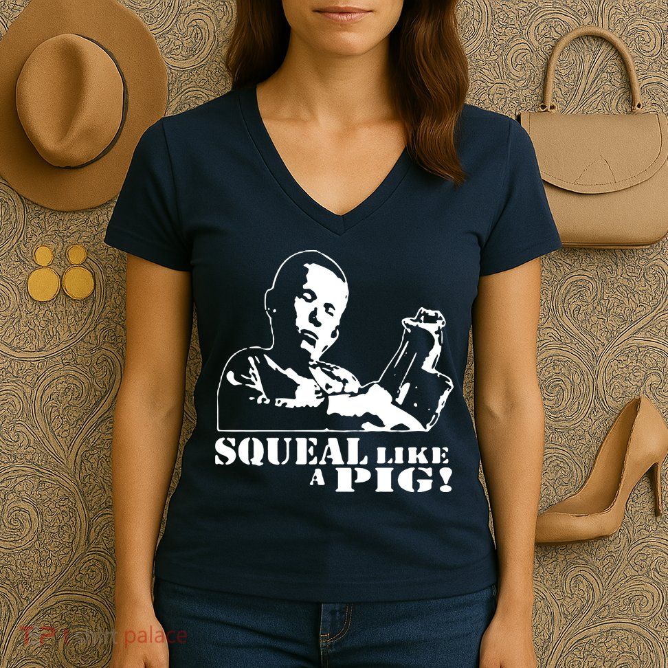 DELIVERANCE BANJO BOY SQUEAL LIKE A PIG Women's V-Neck T-Shirt