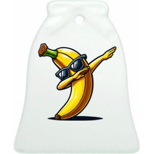 Dabbing Banana Boy Banana Ceramic Bell Ornament