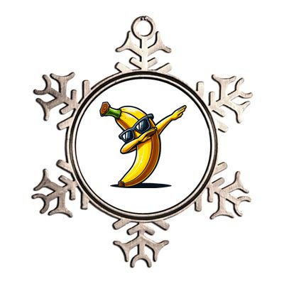 Dabbing Banana Boy Banana Metallic Star Ornament