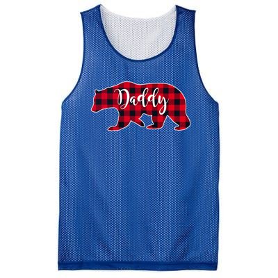 Daddy Bear Black Red Buffalo Check Plaid Fun Dad Father Gift Cool Gift Mesh Reversible Basketball Jersey Tank