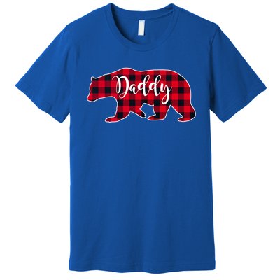 Daddy Bear Black Red Buffalo Check Plaid Fun Dad Father Gift Cool Gift Premium T-Shirt