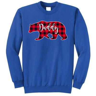 Daddy Bear Black Red Buffalo Check Plaid Fun Dad Father Gift Cool Gift Tall Sweatshirt