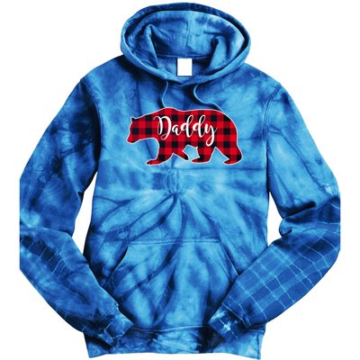 Daddy Bear Black Red Buffalo Check Plaid Fun Dad Father Gift Cool Gift Tie Dye Hoodie