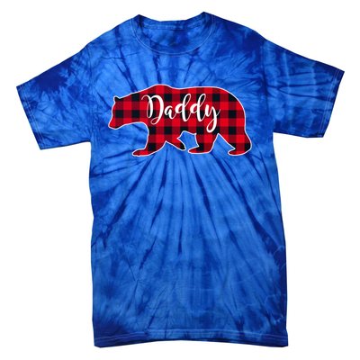 Daddy Bear Black Red Buffalo Check Plaid Fun Dad Father Gift Cool Gift Tie-Dye T-Shirt