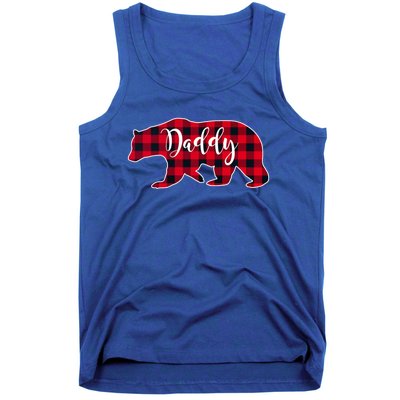 Daddy Bear Black Red Buffalo Check Plaid Fun Dad Father Gift Cool Gift Tank Top