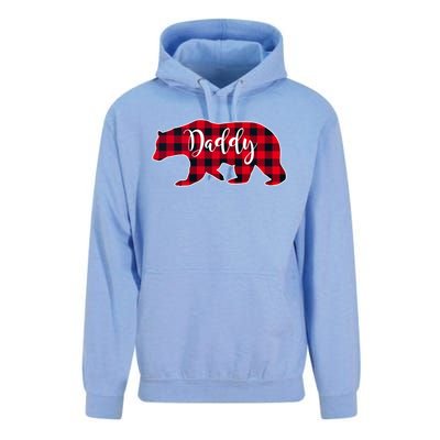 Daddy Bear Black Red Buffalo Check Plaid Fun Dad Father Gift Cool Gift Unisex Surf Hoodie