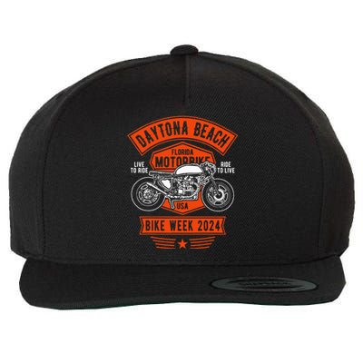 Daytona Beach Bike Week 2024 Wool Snapback Cap