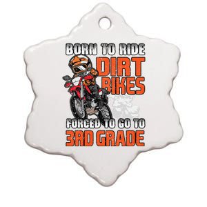 Dirt Bike Biker Back To School Biking 3rd Grade Student Ceramic Star Ornament