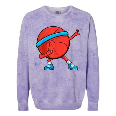 Dabbing Basketball Ball Funny Sports Player Colorblast Crewneck Sweatshirt