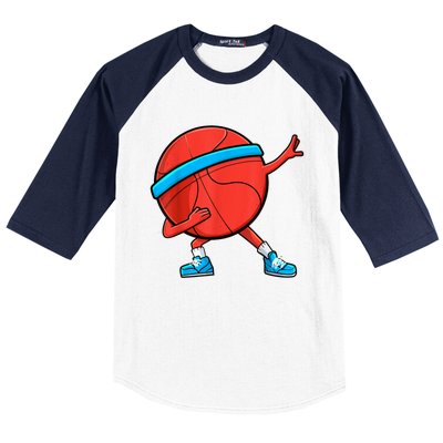 Dabbing Basketball Ball Funny Sports Player Baseball Sleeve Shirt