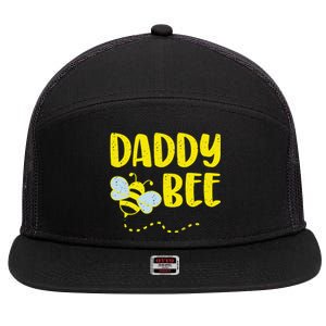 Daddy Bee Beekeeping Beekeeper Dad Father's Day Gift 7 Panel Mesh Trucker Snapback Hat