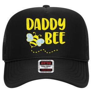 Daddy Bee Beekeeping Beekeeper Dad Father's Day Gift High Crown Mesh Back Trucker Hat