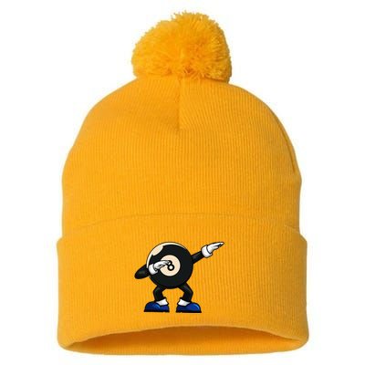 Dabbing Billiard Ball Pool Player Snooker Pom Pom 12in Knit Beanie