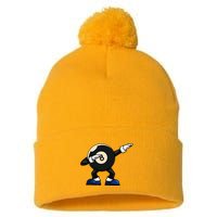 Dabbing Billiard Ball Pool Player Snooker Pom Pom 12in Knit Beanie